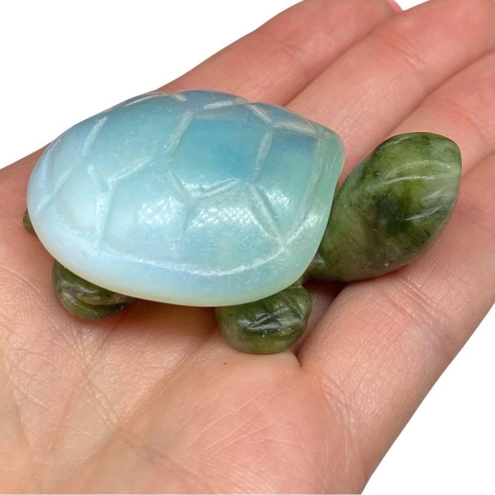 Handcrafted Turtle Figurine - Blue and Green